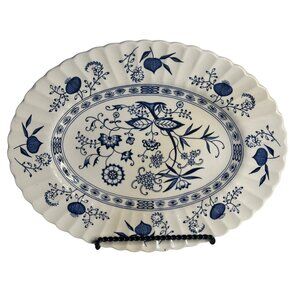 Vintage J&G Meakin "Blue Nordic" 12" Oval Serving Platter – Ironstone, England